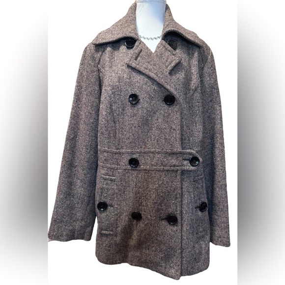 🤎Lane Bryant Tweed Double-Breasted Pea Coat (14/16) - Picture 1 of 12
